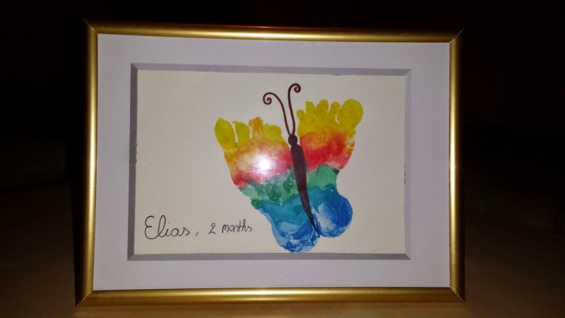 Butterfly baby feet print
