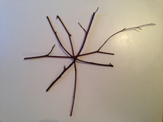 snowflake mobile twigs