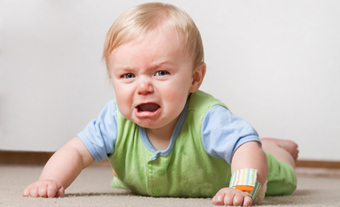 Toddler on the ground crying